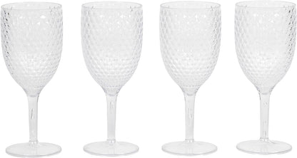 Set of 4 wine glasses, diamond design, Cambridge Fete