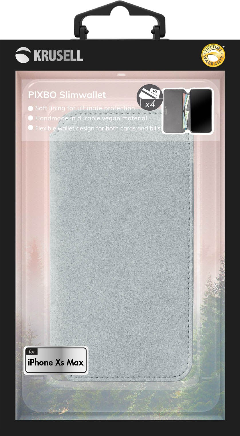 Krusell Broby 4 Card SlimWallet Apple iPhone XS Max светло-серый 