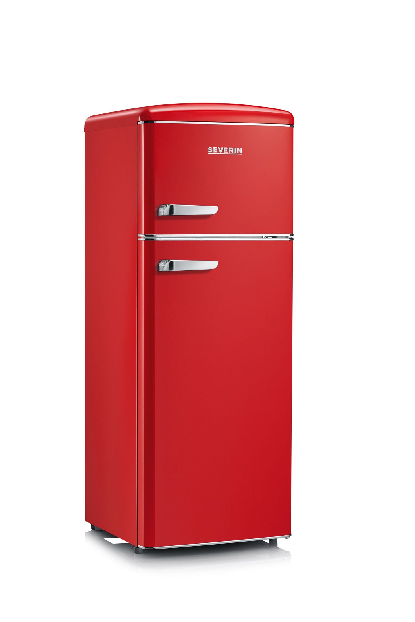 Retro-style refrigerator in red Severin RKG 8930