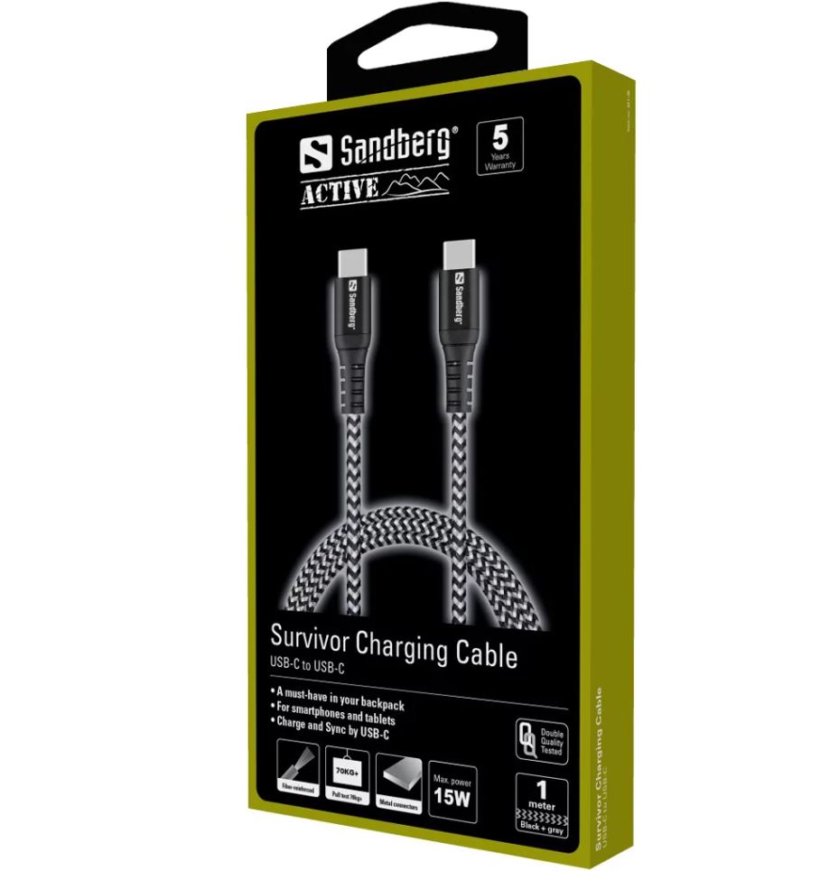 USB-C Kabelis 1M, Survivor Sandberg 441-38