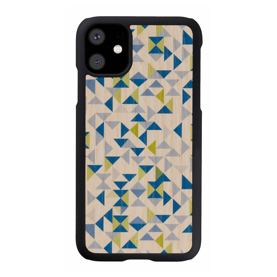 iPhone 11 cover, blue triangle, MAN&amp;WOOD