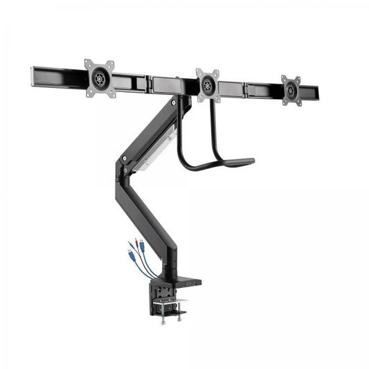 Table stand for 3 monitors with cable guide, White Shark GMS-3203 RHAMSES-III