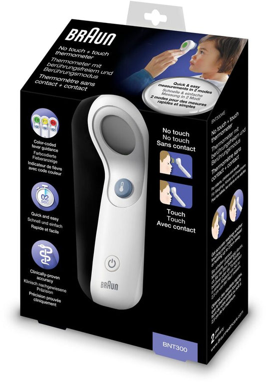 Braun Clinical Forehead Thermometer »Non-touch - BNT300« with Position Check™ - instructions for accurate readings 