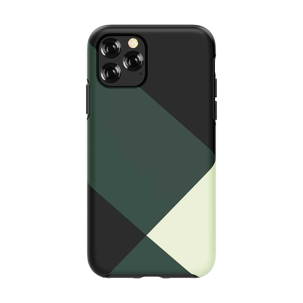 iPhone 11 Pro Max protective cover with geometric pattern - green, Devia