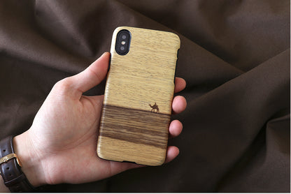 iPhone X/XS cover in natural wood, MAN&amp;WOOD terra black