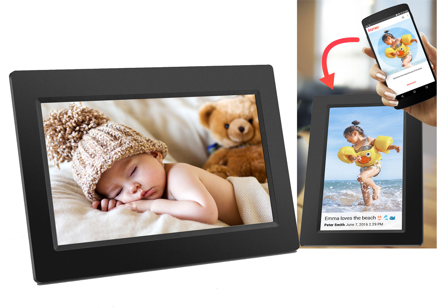 Smart photo frame with Wi-Fi and touch screen, DENVER PFF-1015B