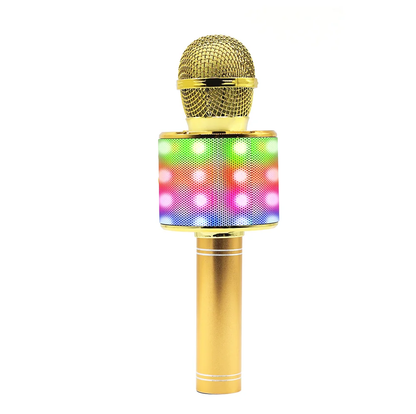 Wireless Bluetooth Karaoke Microphone with Speaker, 5W Power, Manta MIC20-GL Gold