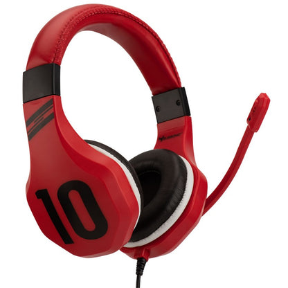 Gaming headset with microphone, Subsonic Football Red with 40mm speakers