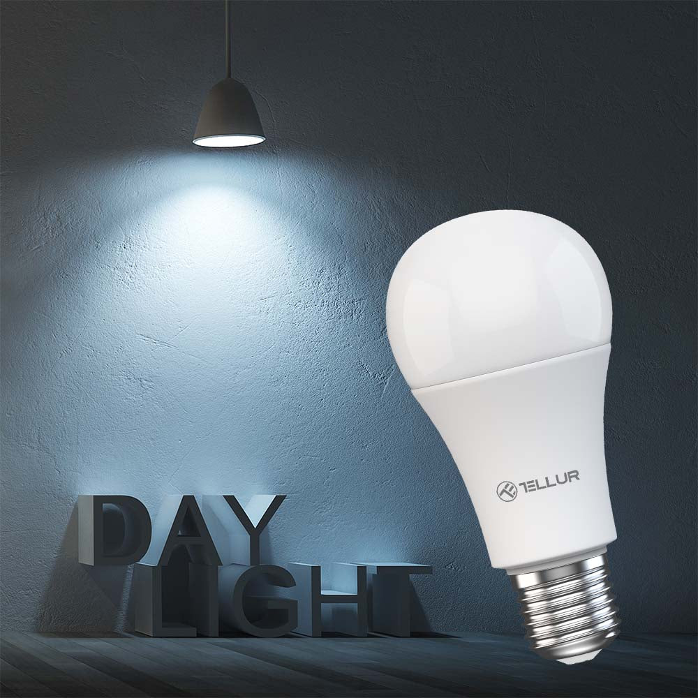 Smart WiFi bulb with dimmer, Tellur Smart E27, 9W, white/warm