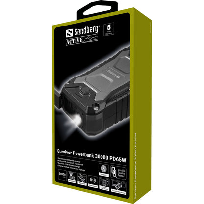 Power bank with large capacity and durability - Sandberg Survivor 30000 PD65W