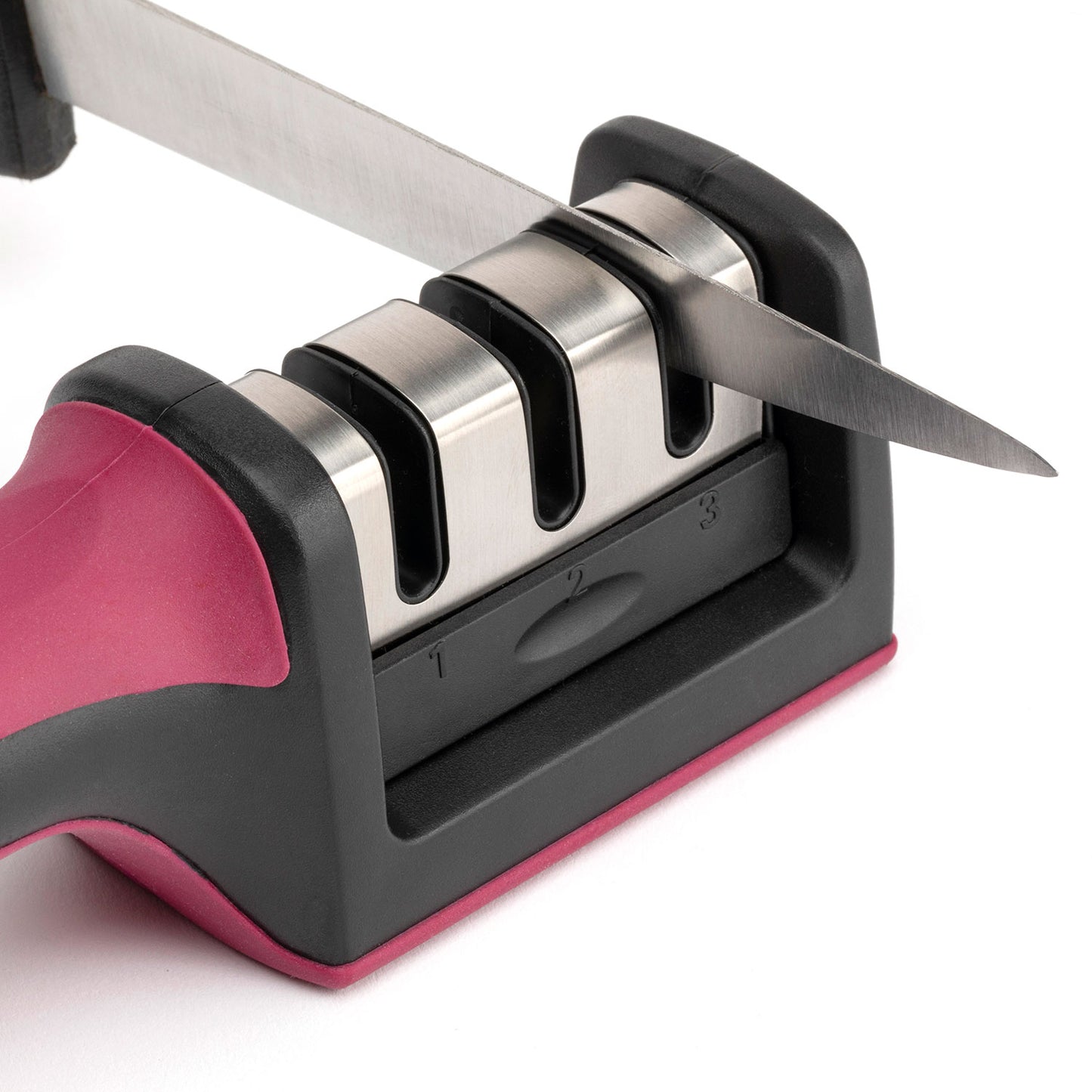 Knife sharpener with non-slip base and handle Jata HACC4541