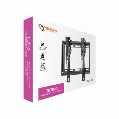 Tiltable LED TV Wall Mount 23"-43", 35kg, Sbox PLB-3422T