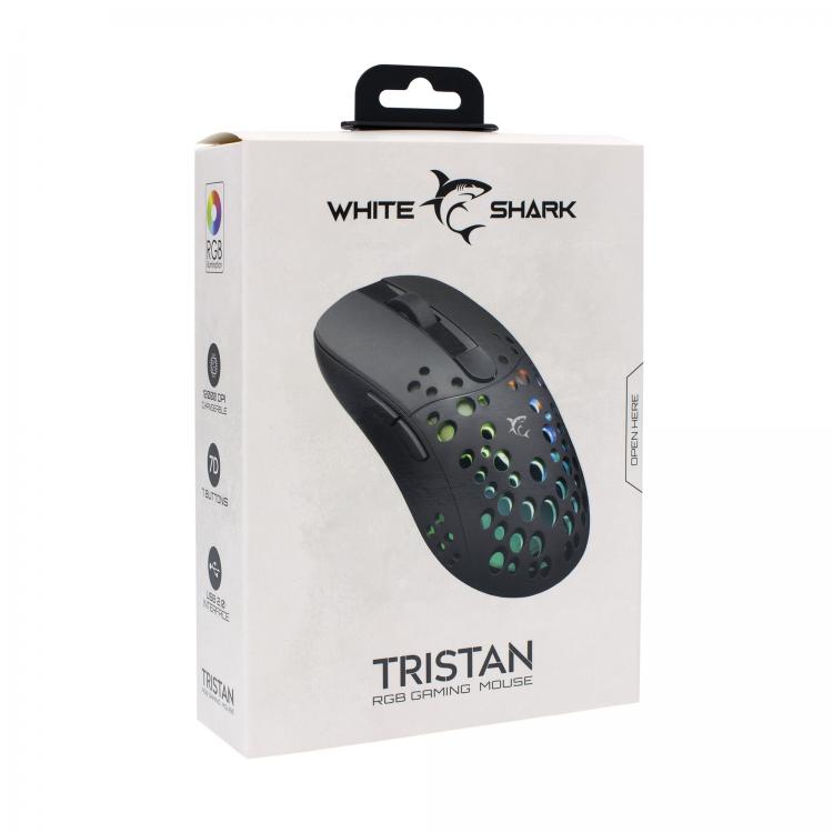 White Shark GM-9004 Tristan Black 7-кнопочная оптическая игровая мышь, 12 000 точек на дюйм