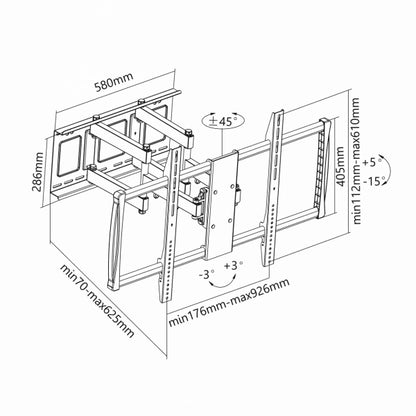 Tilt-rotate TV mount Sbox PLB-3769 60"-100"