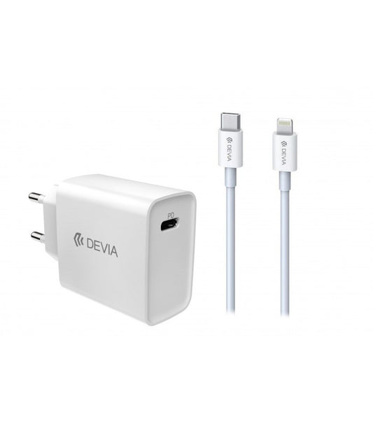 Devia Smart series PD quick charger suit (EU, 18W) white