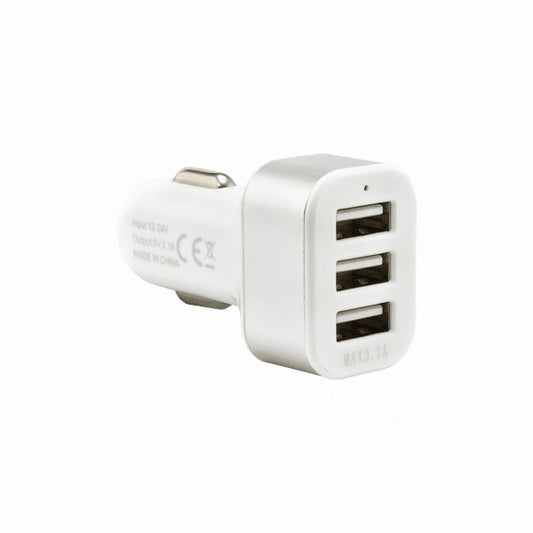 Hot-swappable USB charger, white/silver - Sbox CC-331W