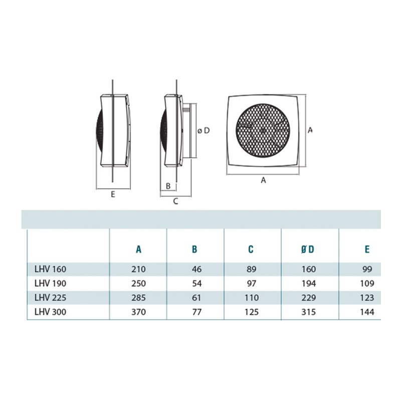 Fan with perimeter extraction Cata LHV-160