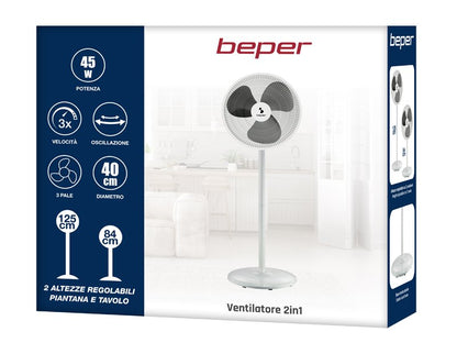 Floor and table fan with adjustable height, Beper P206VEN152