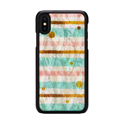 Smartphone case with mother-of-pearl iPhone XS/S, iKins, black/mint