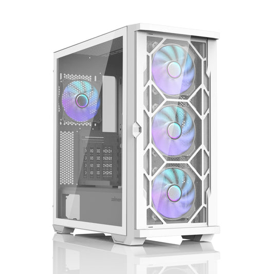 ATX case with ARGB fans, white - Zalman Z10 DUO