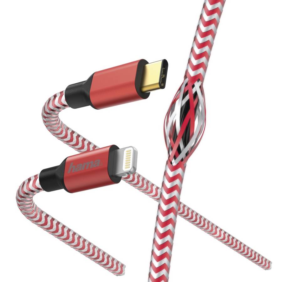 Hama 00183310 USB Type-C Cable - Lighting MFI 1.5m Red