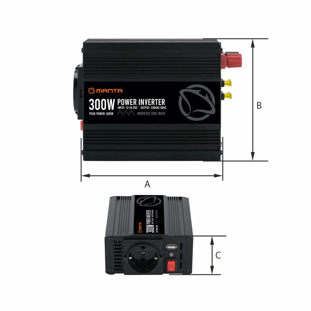 Power converter 300W DC to AC, Manta MPI300M