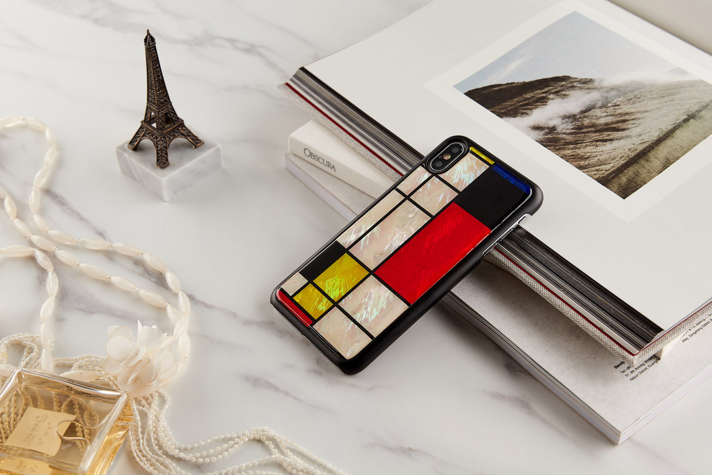 Smartphone cover for iPhone XS Max, black mondrian, iKins