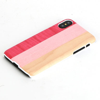 iPhone X/XS cover made of natural wood, pink/white MAN&amp;WOOD