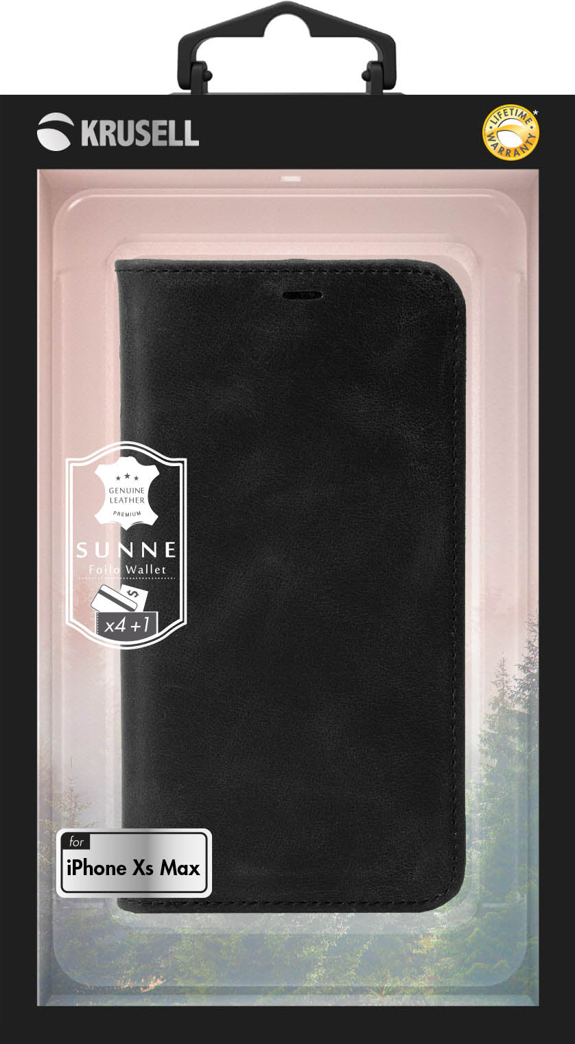 Krusell Sunne 4 Card FolioWallet Apple iPhone XS Max vintage black 