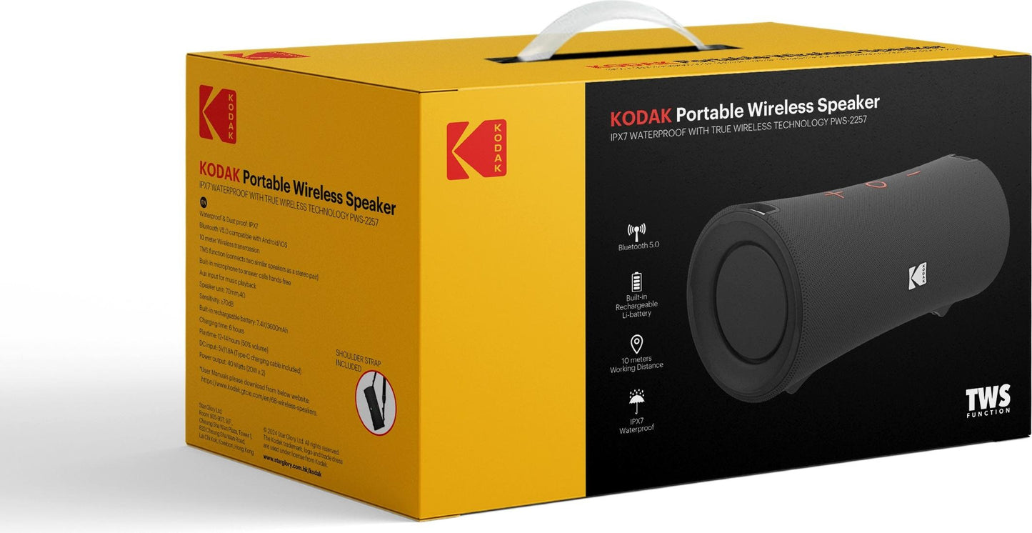 Портативная беспроводная колонка, водонепроницаемая IPX7 — Kodak PWS-2257