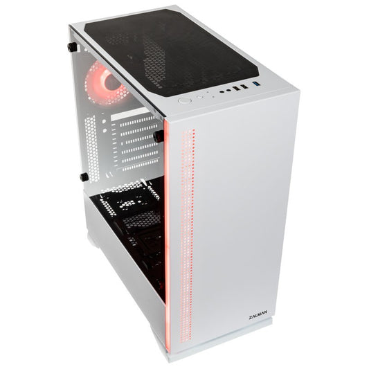 Computer case with RGB fans, Zalman S5 White ATX 