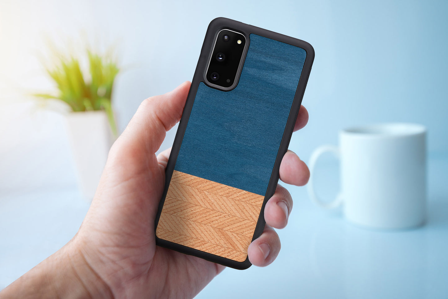 Samsung Galaxy S20 protective cover MAN&amp;WOOD, denim black