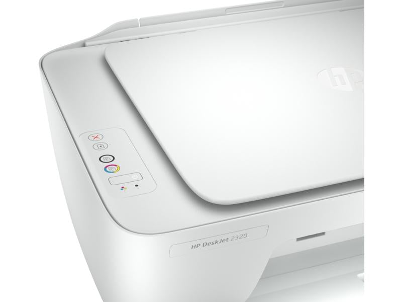 HP DeskJet 2320 multifunction printer with damaged packaging