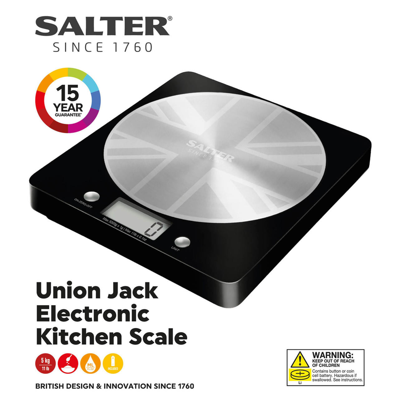 Salter 1036 UJBKDR Great British Disc Digital Kitchen Scale