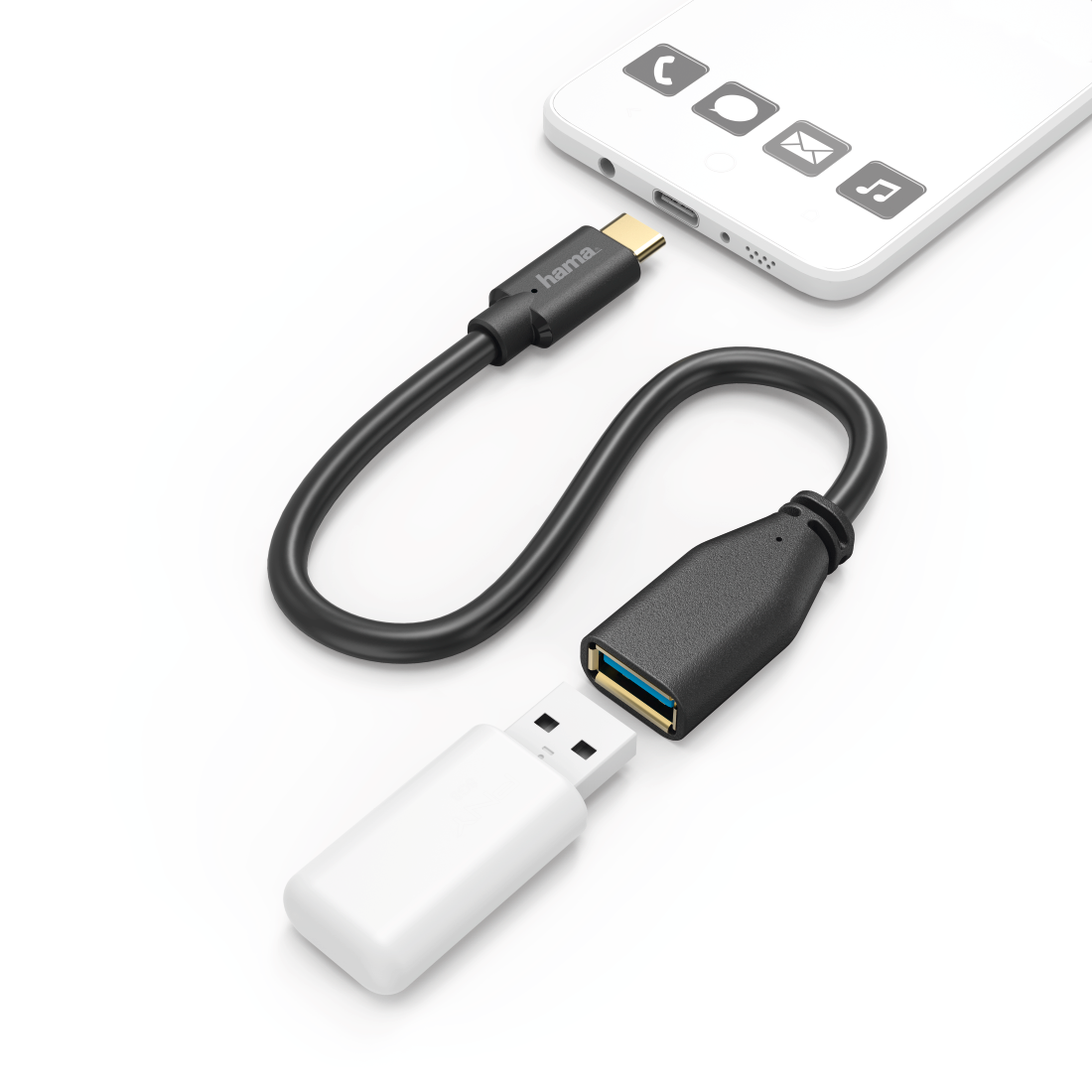 Hama 00178258 Кабель-адаптер OTG USB Type-C 15 см, черный