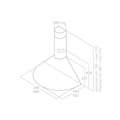 Kitchen Hood 60cm LED Elica Tonda IX F/60