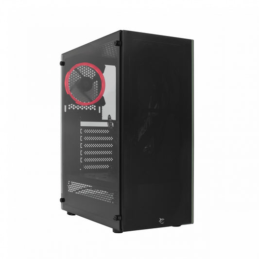 Корпус для компьютера White Shark GCC-2101, бункер, 1 вентилятор, красный — ATX Mid Tower, черный, закаленное стекло/металл, 1x3,5 дюйма, 1x2,5 дюйма