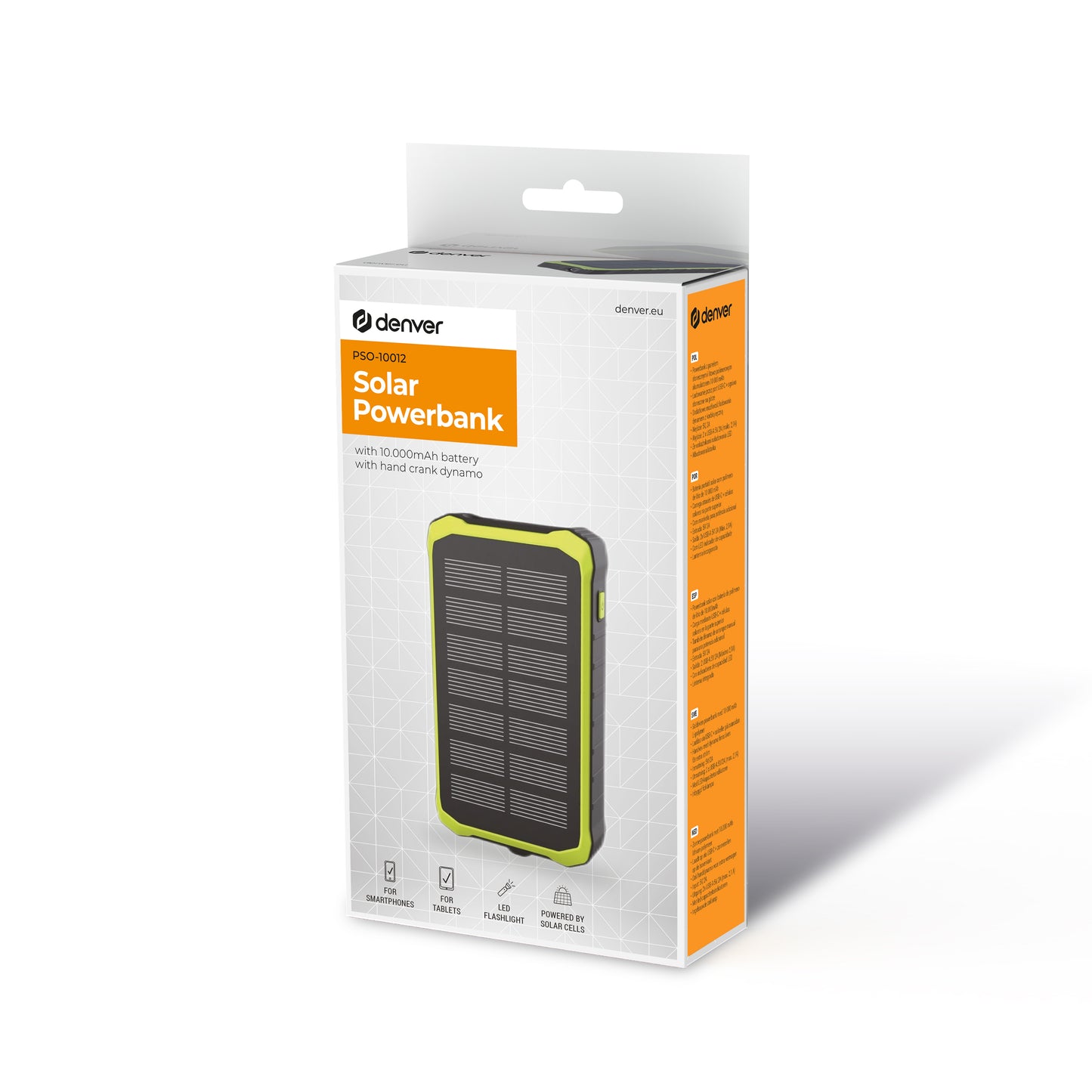 Solar Power Bank with 10000 mAh battery - Denver PSO-10012