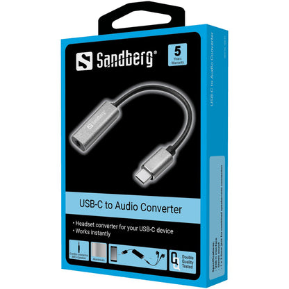 Аудиоадаптер USB-C Sandberg 136-27 — комбинированное гнездо 3,5 мм