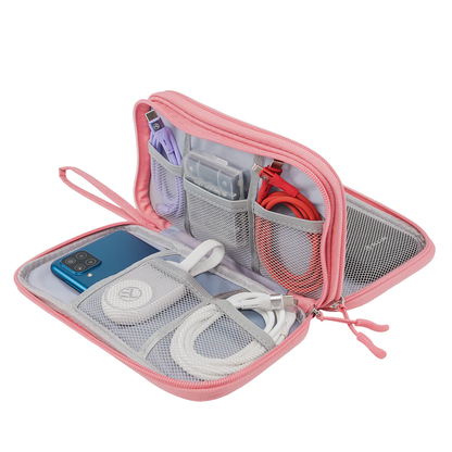 Universal travel cable organizer pink Tellur