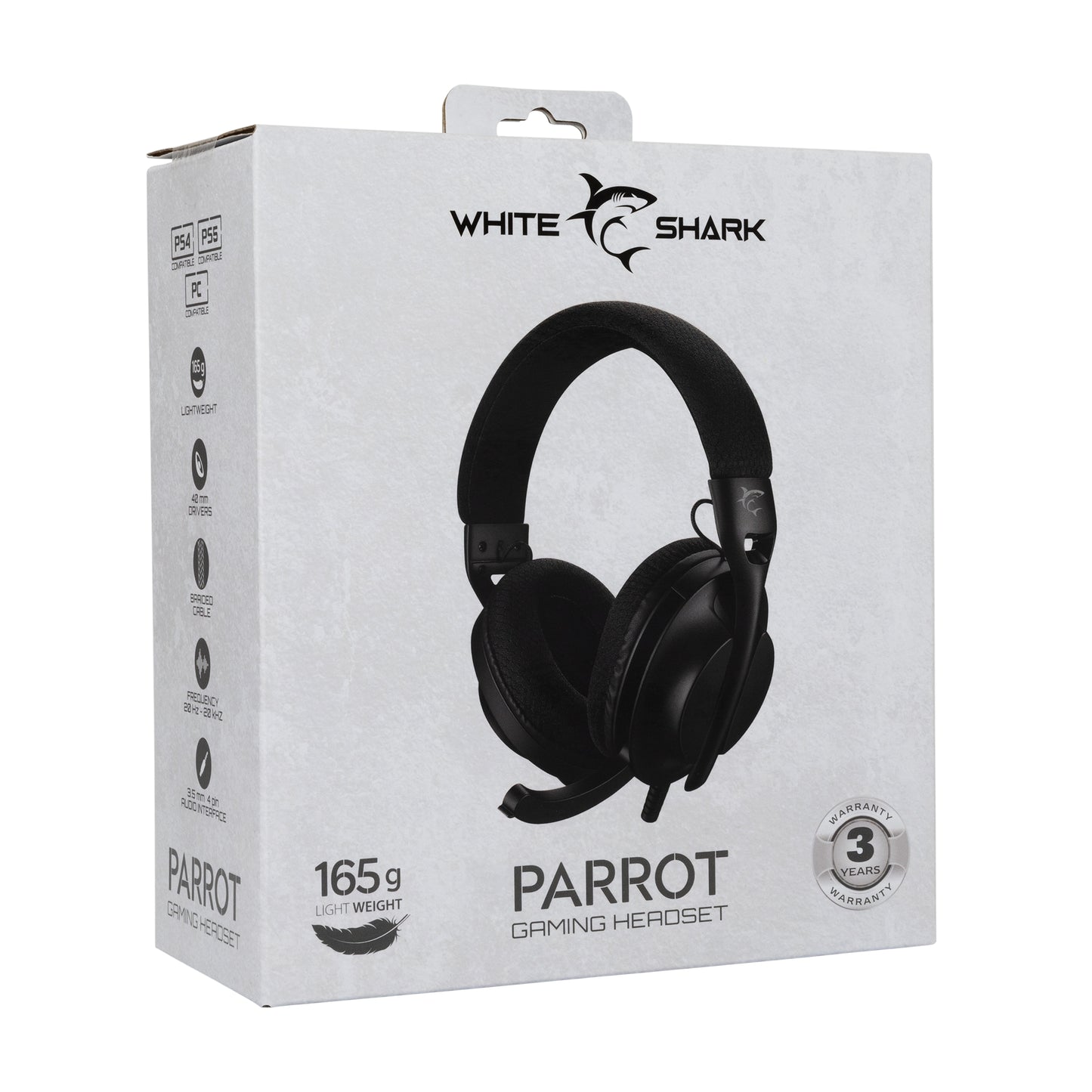 Stereo Gaming Headset with Microphone, Black - White Shark GH-2440