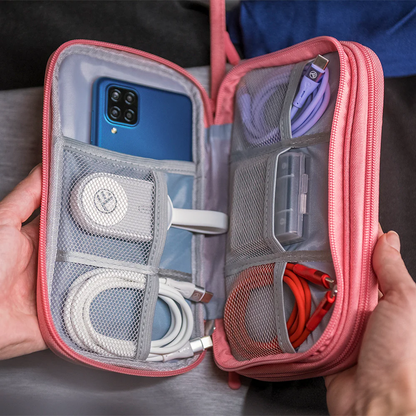 Universal travel cable organizer pink Tellur