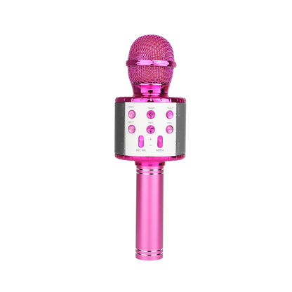 Беспроводной Bluetooth-микрофон для караоке Manta MIC11-PK Pink — динамик, встроенный аккумулятор, функция эха, розовый