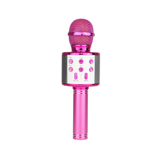 Wireless Bluetooth Karaoke Microphone with Speaker, Built-in Battery, Manta MIC11-PK Pink