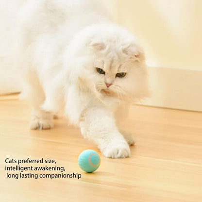 Interactive LED cat ball with USB charging and 360° rotation