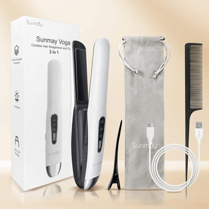 SUNMAY Voga 2-in-1 Cordless Hair Straightener and Curler. Cordless Hair Straightener and Curler