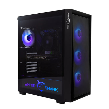 Computer case with RGB fans, White Shark WARHEAD 3 