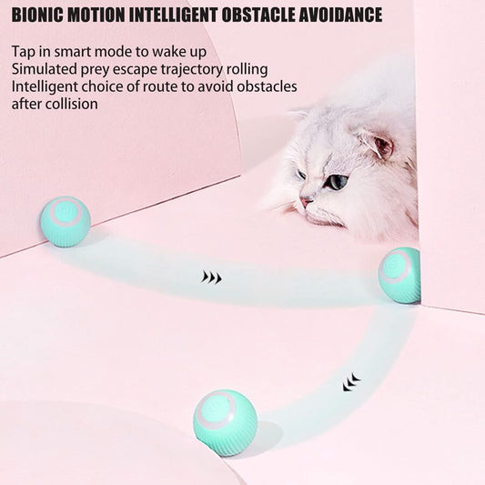 Interaktīvā LED kaķa rotaļlieta ar USB uzlādi un 360° rotāciju