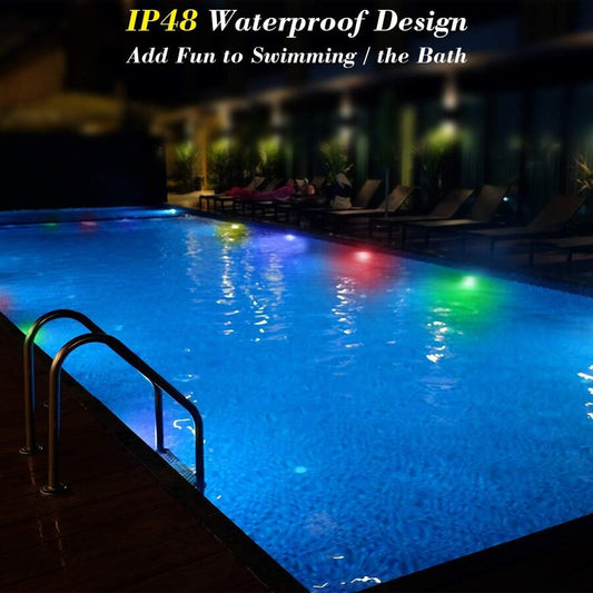 10 LED lights with remote control. waterproof. emits different colors of light.