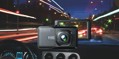 FHD auto video reģistrators ar atpakaļskata kameru Manta DVR504F DUO Black